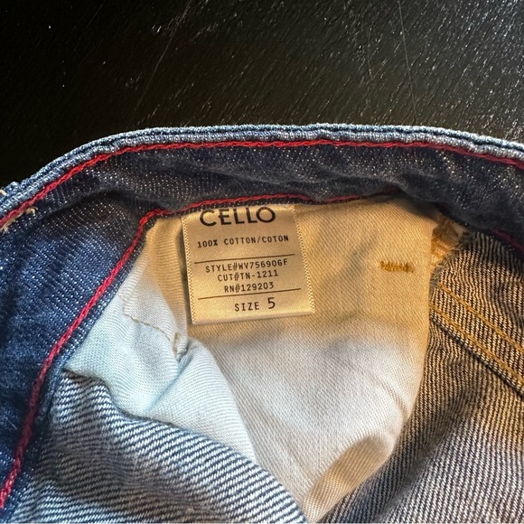 Cello Size 4 Size 5 Embroidered Embroidery Mom Jean Denim Floral Dark Wash Holes - Picture 4 of 10